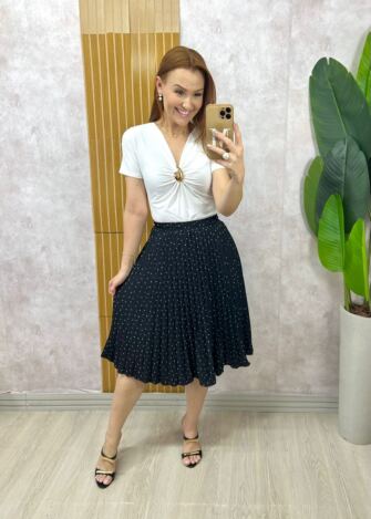 Milla Chic - Saia Augusta Em Póa reto