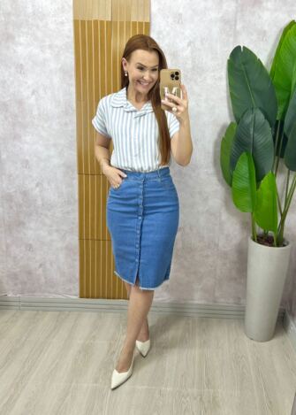 Milla Chic - Saia Jeans Mirela - Clara