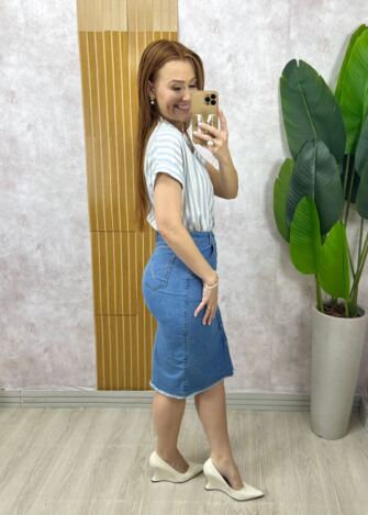 Milla Chic - Saia Jeans Mirela - Clara