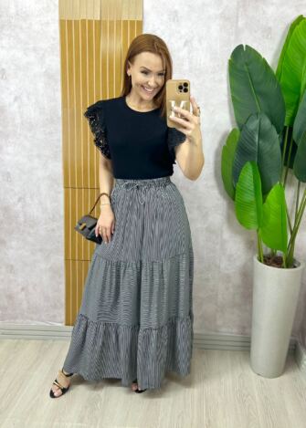 Milla Chic - Saia longa Tiffany em Viscolinho - Azul (cópia)