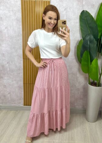Milla Chic - Saia Longa Tiffany em Viscolinho - Listrada (cópia)