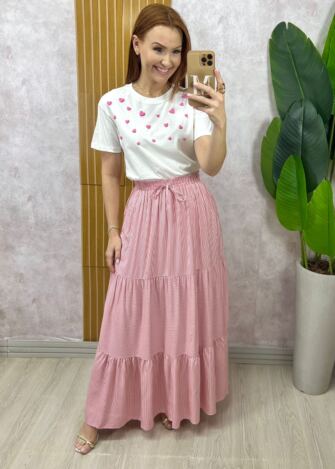 Milla Chic - Saia Longa Tiffany em Viscolinho - Listrada (cópia)