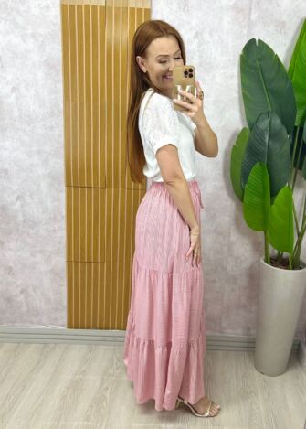 Milla Chic - Saia Longa Tiffany em Viscolinho - Listrada (cópia)