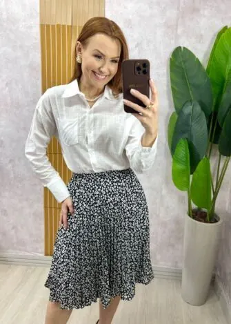 Milla Chic - Saia Plissada Augusta Estampada