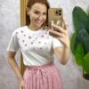 Milla Chic - T-Shirt Coração Em Malha Algodão - Rosa