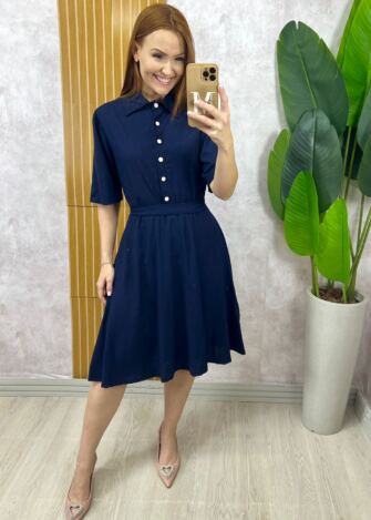 Milla Chic - Vestido Chemise Verônica Em Linho - Verde Pistache (cópia)