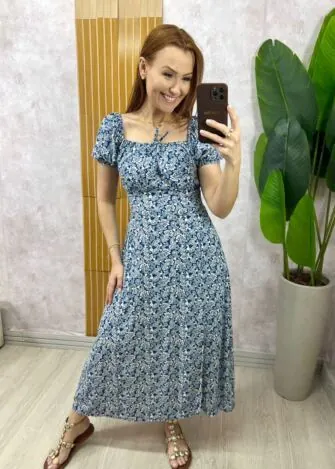 Milla Chic - Vestido Luiza Em Viscolinho - Preto Estampa Paisley (cópia)