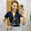 Body Angela em fluity  - Preto - Milla Chic