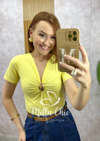 Body Angela em fluity  - Branco - Milla Chic