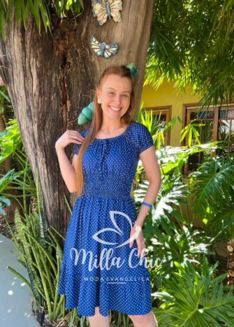 Vestido Comfy Mia Poá – Azul Marinho - Milla Chic