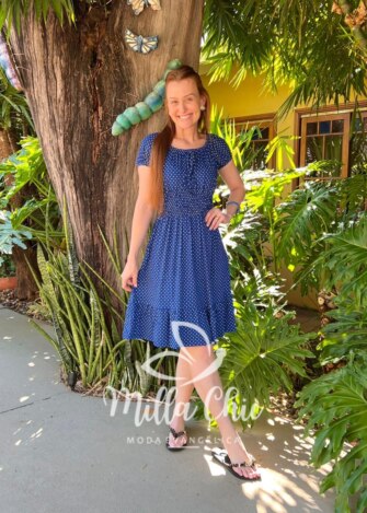 Vestido Comfy Mia Poá – Azul Marinho - Milla Chic