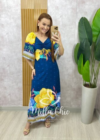 Vestido Michele em viscolinho estampado - Milla Chic