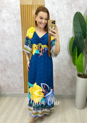 Vestido Michele em viscolinho estampado - Milla Chic