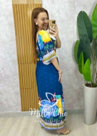 Vestido Michele em viscolinho estampado - Milla Chic