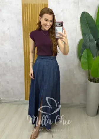 Milla Chic - Saia Hortência Em Jeans