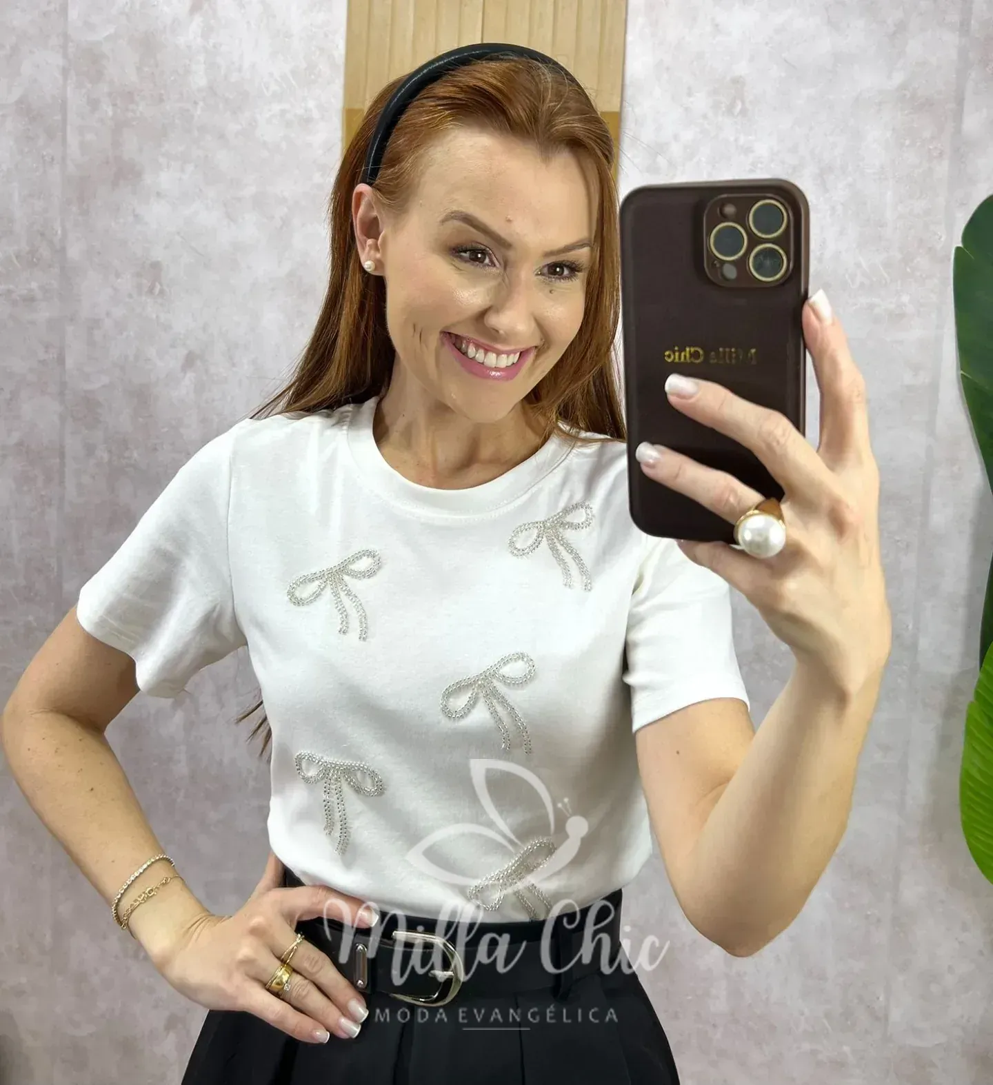 Milla Chic – Blusa Adelina Em Malha Bordada – Branca Milla Chic - Blusa Adelina Em Malha Bordada - Branca