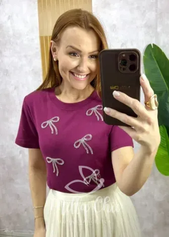 Milla Chic - Blusa Adelina Em Malha Bordada - Cappuccino (cópia)