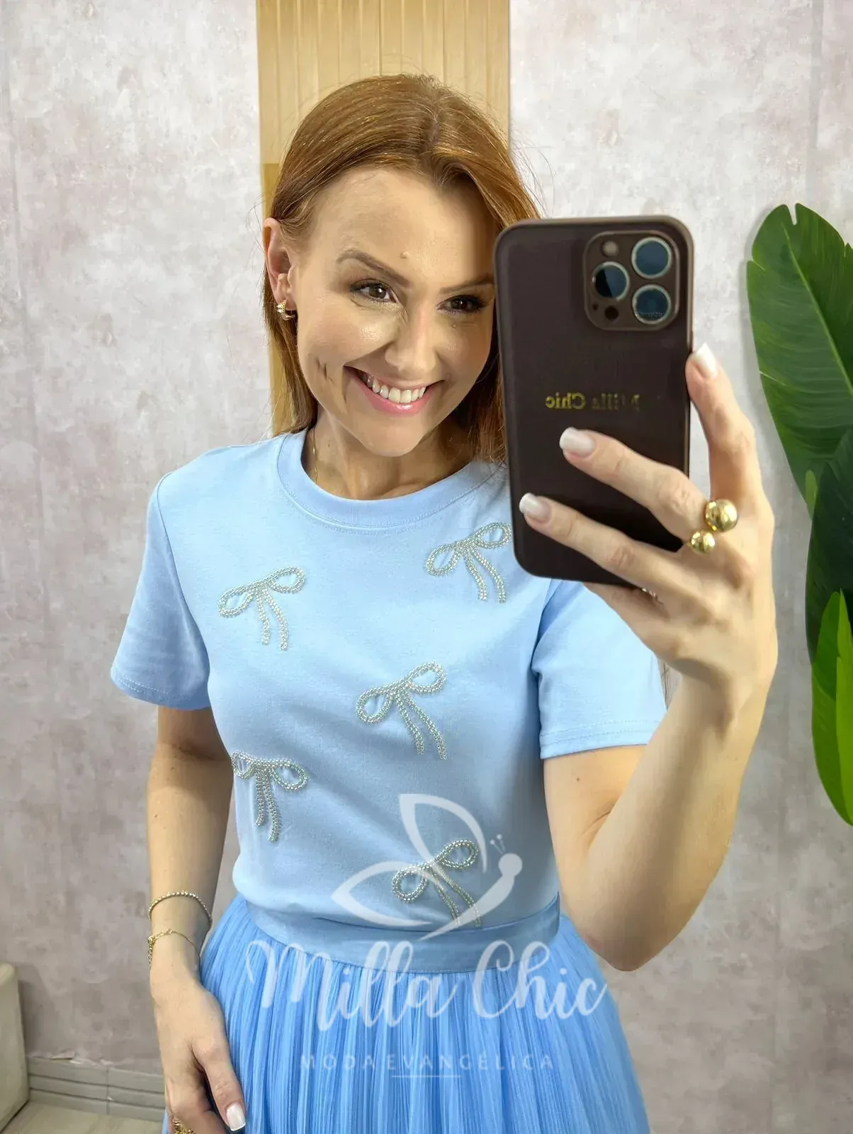 Milla Chic – Blusa Adelina Em Malha Bordada – Marrom Milla Chic - Blusa Adelina Em Malha Bordada - Marrom