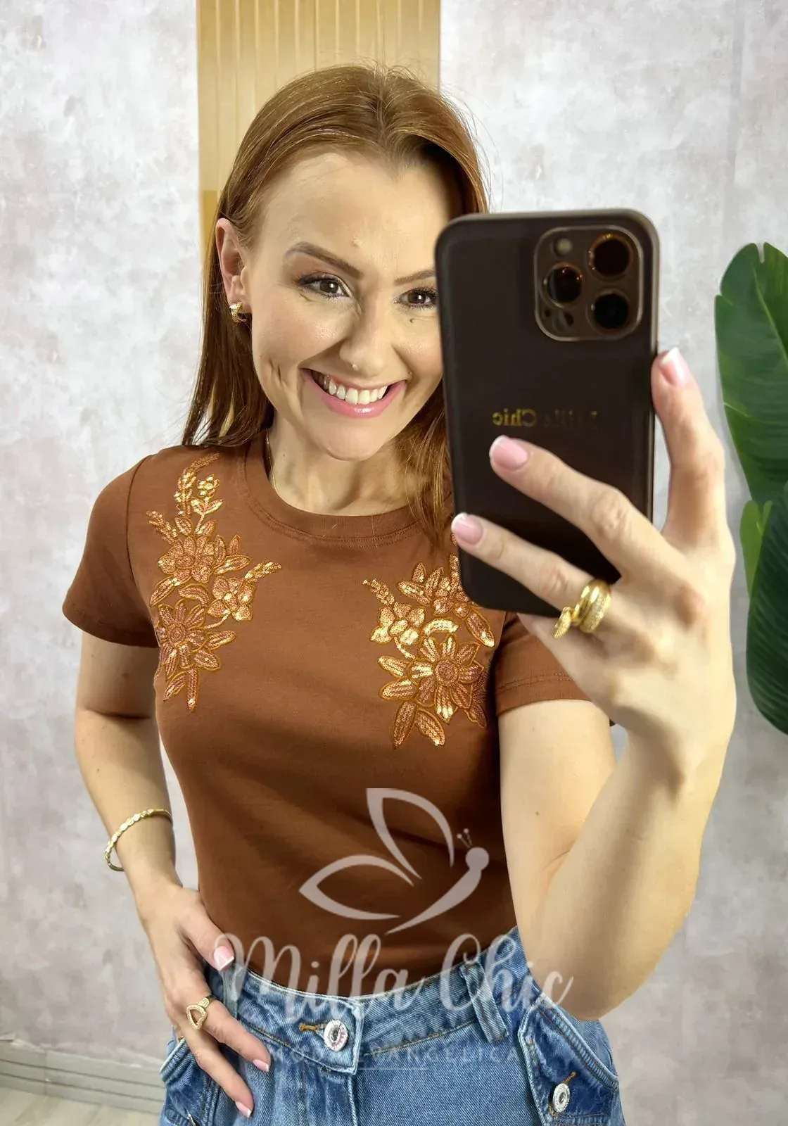 Milla Chic – Blusa Elis – Marrom Milla Chic - Blusa Elis - Marrom