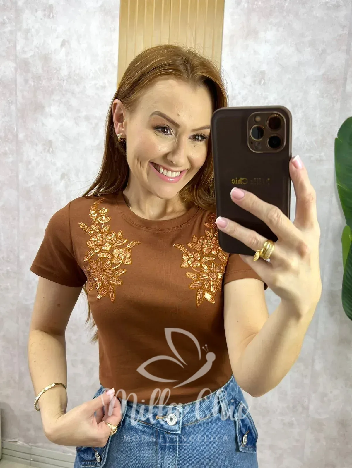 Milla Chic – Blusa Elis – Marrom Milla Chic - Blusa Elis - Marrom