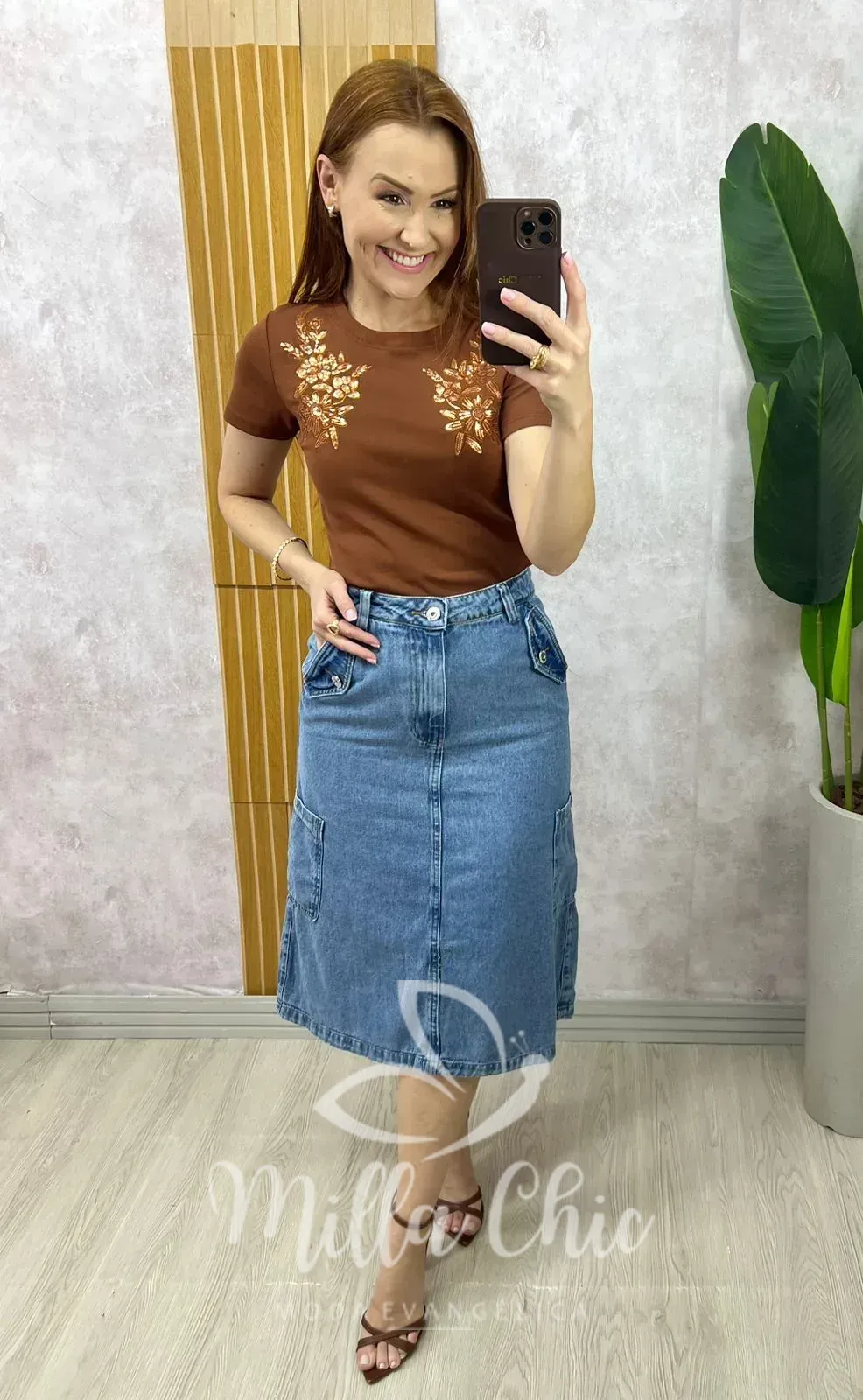 Milla Chic – Blusa Elis – Marrom Milla Chic - Blusa Elis - Marrom