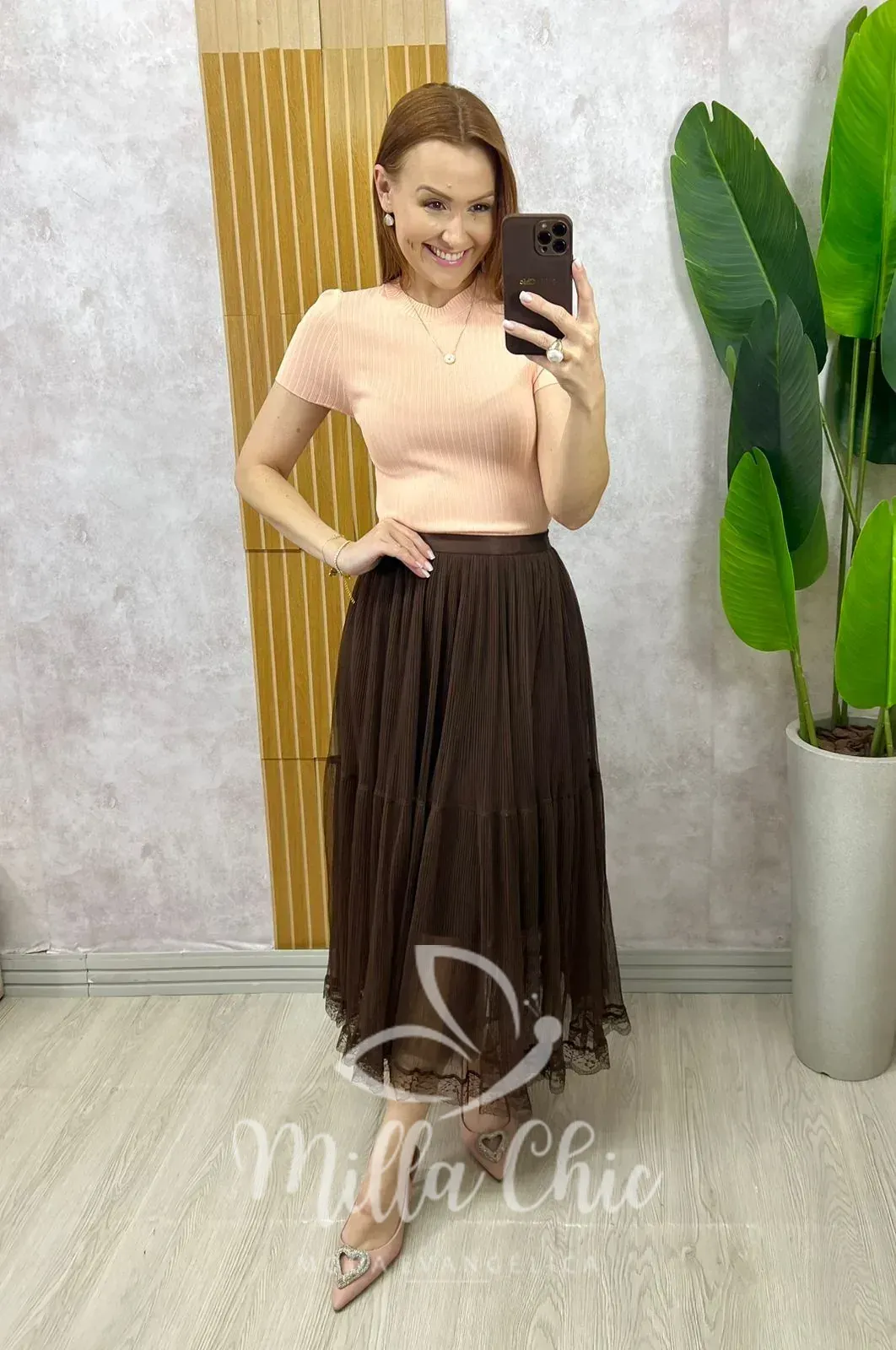 Milla Chic – Blusa Joana Em Tricot Modal – Pêssego Milla Chic - Blusa Joana Em Tricot Modal - Pêssego