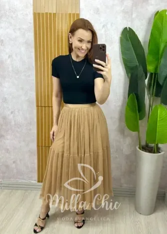 Milla Chic - Blusa Joana Em Tricot Modal - Preta