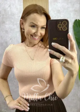 Milla Chic - Blusa Joana Em Tricot Modal - Preta (cópia)