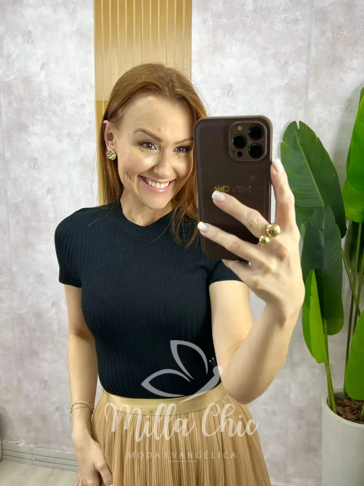 Milla Chic – Blusa Joana Em Tricot Modal – Milla Chic - Blusa Joana Em Tricot Modal -