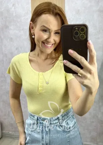 Milla Chic - Blusa Magali Em Tricot - Branca