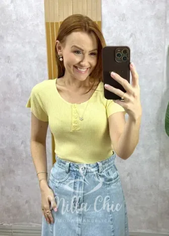 Milla Chic - Blusa Magali Em Tricot - Branca