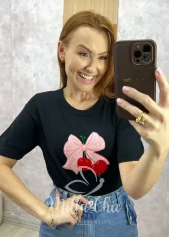 Milla Chic - Blusa Magali Em Tricot - Marrom (cópia)