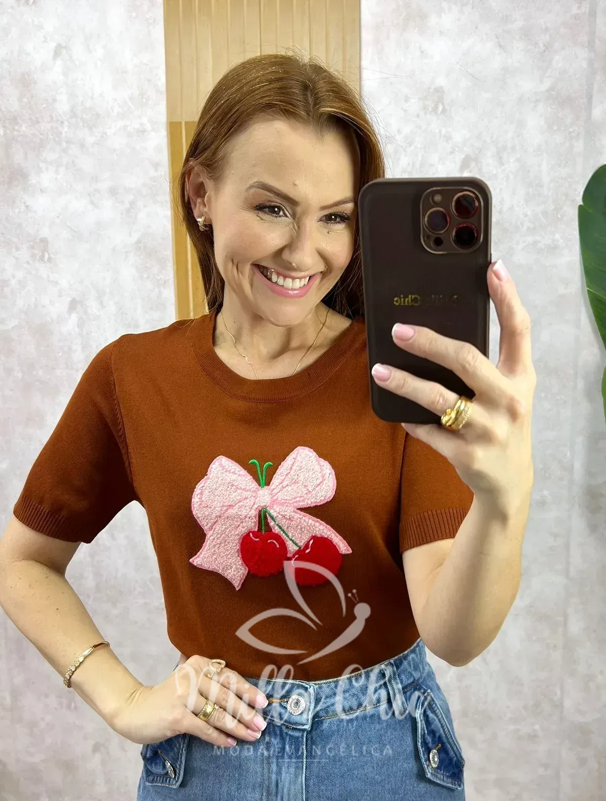 Milla Chic – Blusa Magali Em Tricot – Marrom Milla Chic - Blusa Magali Em Tricot - Marrom