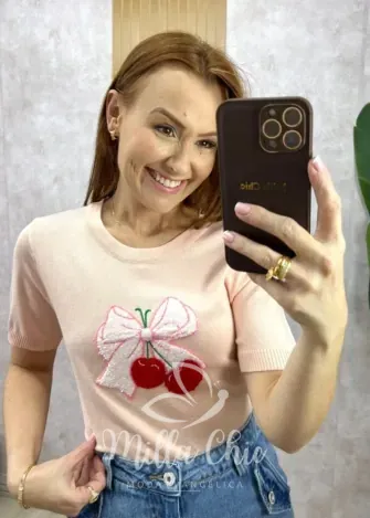 Milla Chic - Blusa Magali Em Tricot - Preta (cópia)