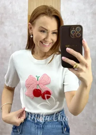 Milla Chic - Blusa Magali Em Tricot - Rosa (cópia)