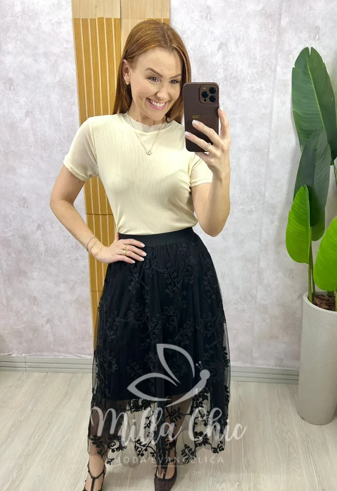 Milla Chic – Blusa Magnólia Em Tule Milla Chic - Blusa Magnólia Em Tule