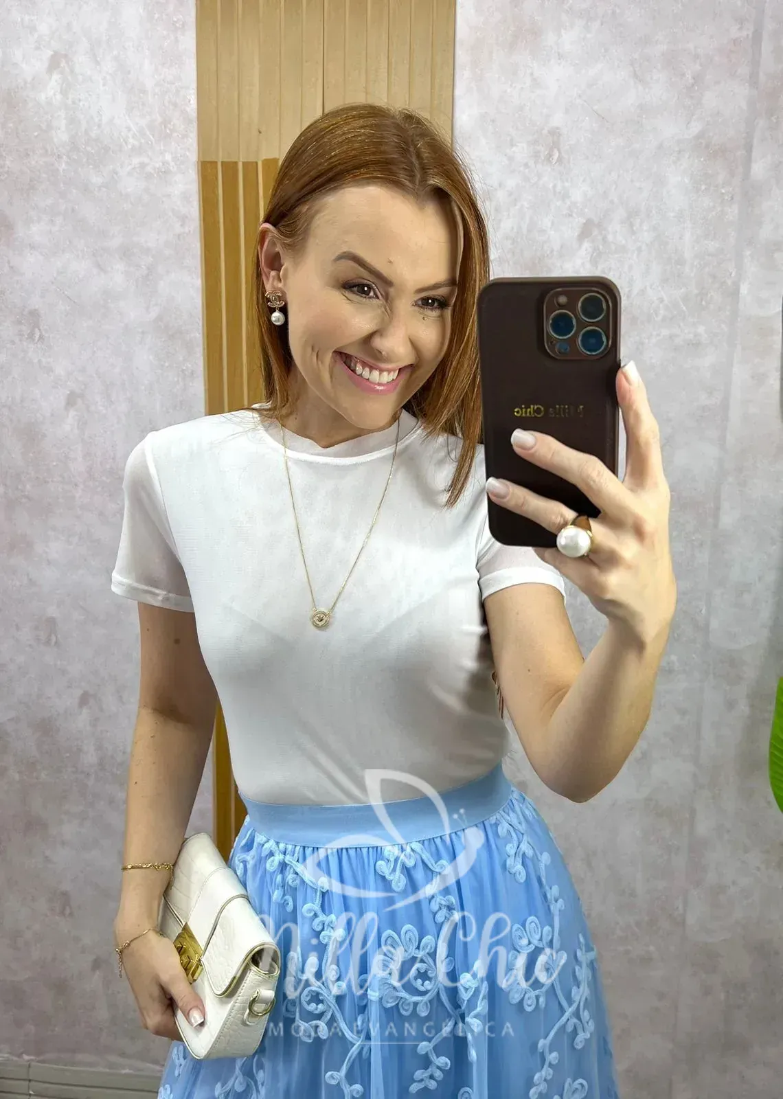 Milla Chic – Blusa Magnólia Em Tule – Branca Milla Chic - Blusa Magnólia Em Tule - Branca