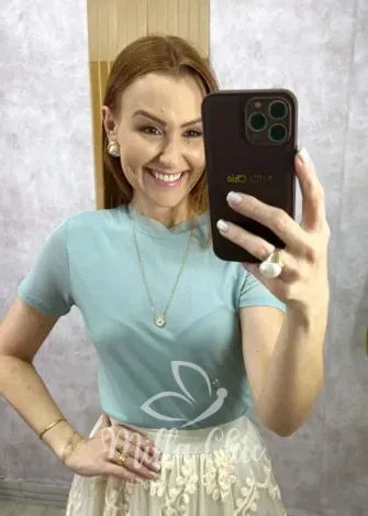 Milla Chic - Blusa Magnólia Em Tule - Menta