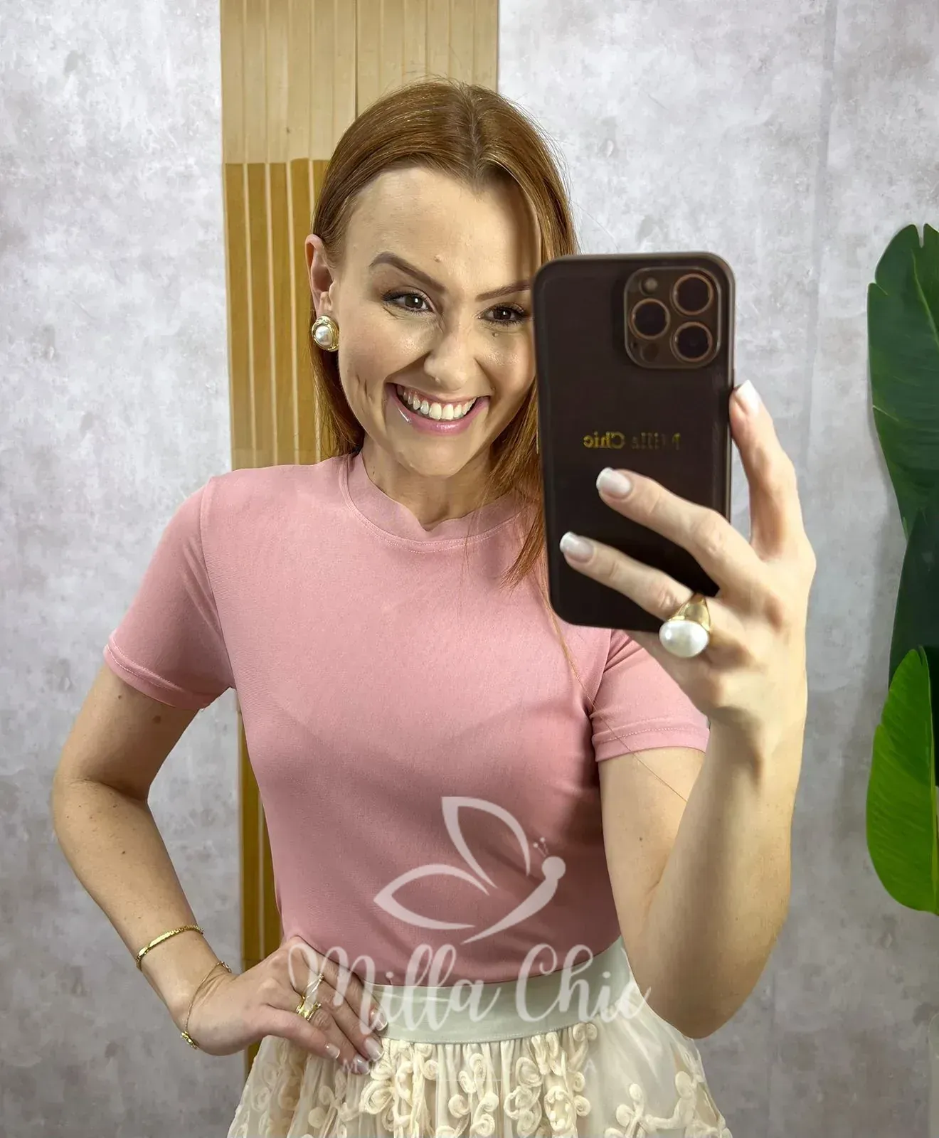 Milla Chic – Blusa Magnólia Em Tule – Rosa Milla Chic - Blusa Magnólia Em Tule - Rosa