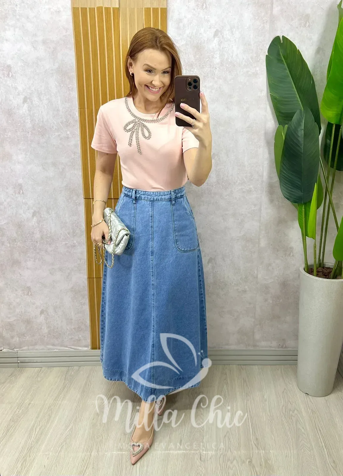 Milla Chic – Blusa Manu Bordado Laço – Rosa Milla Chic - Blusa Manu Bordado Laço - Rosa