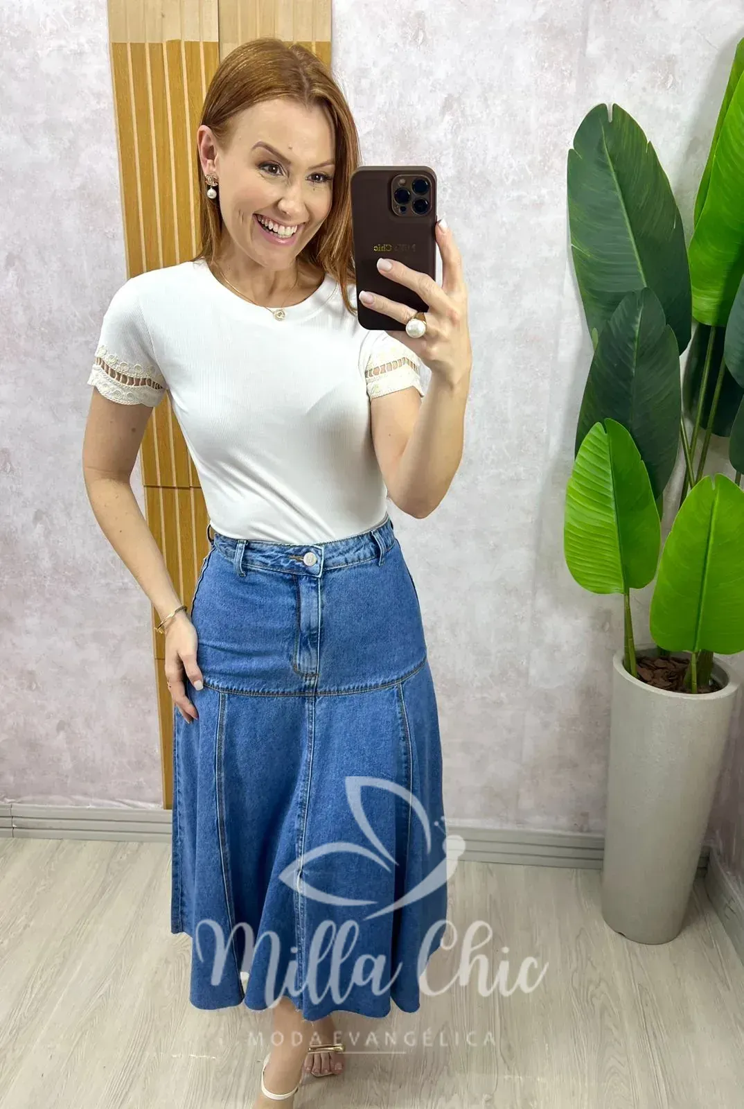 Milla Chic – Blusa Natália Canelada Bordada – Branca Milla Chic - Blusa Natália Canelada Bordada - Branca