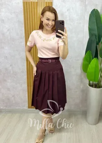 Milla Chic - Blusa Vera Em Malha Algodão Bordada - Branca (cópia)