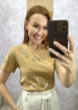 Milla Chic - Blusa Vera Em Malha Algodão Bordada - Preta (cópia)