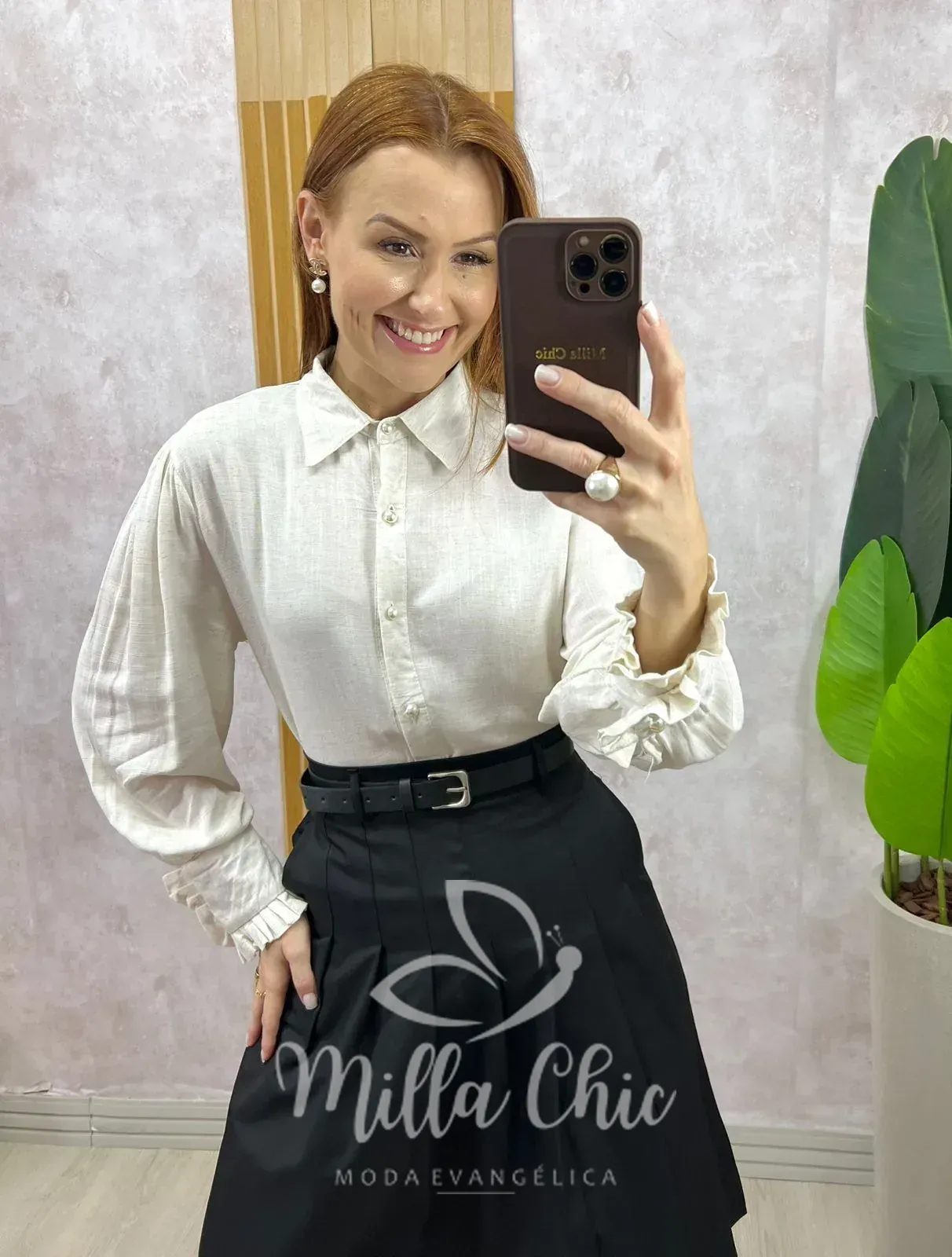 Milla Chic – Camisa Júlia Em Linho – Pistache (cópia) Milla Chic - Camisa Júlia Em Linho - Pistache (cópia)