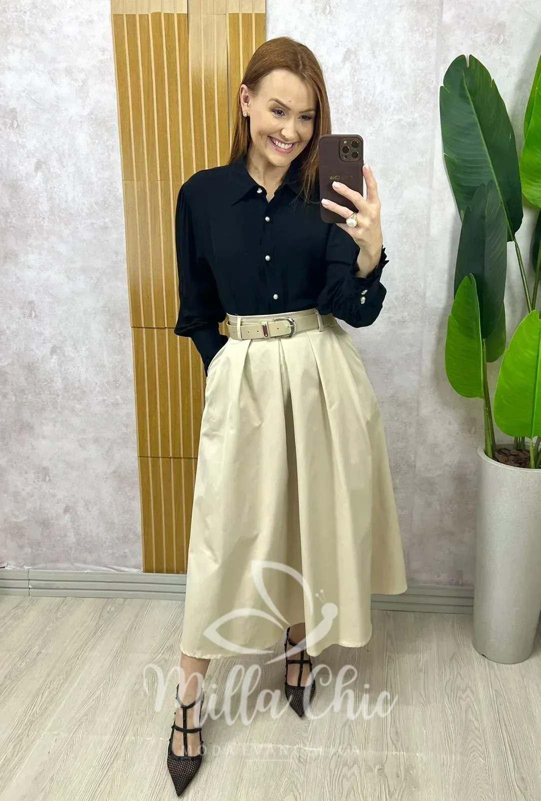 Milla Chic – Camisa Júlia Em Linho – Preta Milla Chic - Camisa Júlia Em Linho - Preta