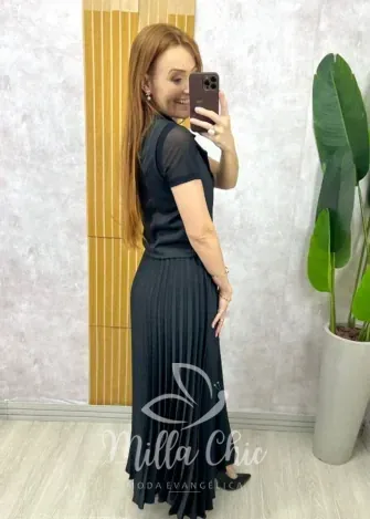 Milla Chic - Conjunto Bruna Plissado - Preto