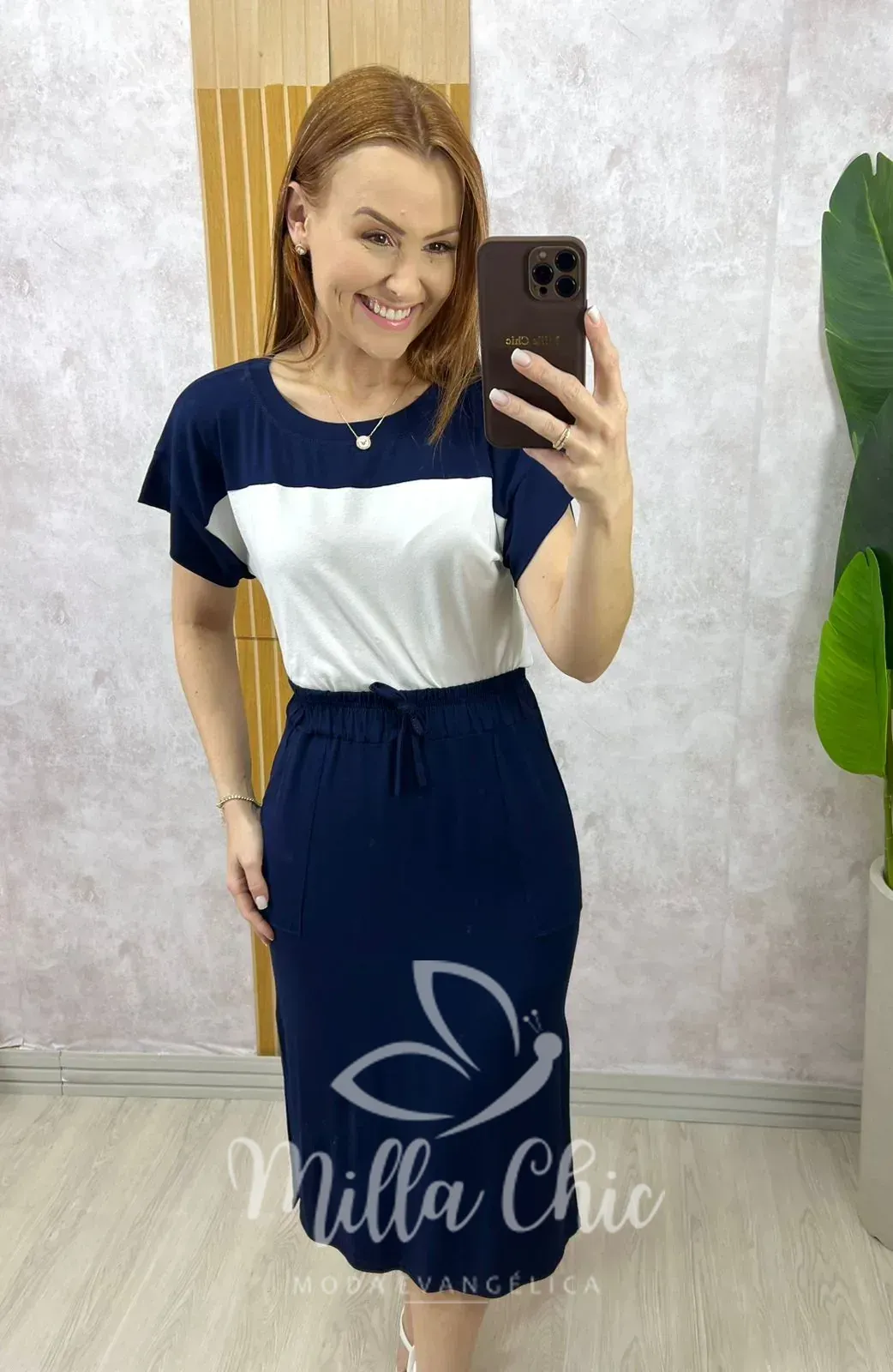 Milla Chic – Conjunto Donatella – Azul Marinho Milla Chic - Conjunto Donatella - Azul Marinho