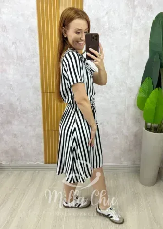 Milla Chic - Conjunto Helô Em Viscolinho Listrado - Azul (cópia)