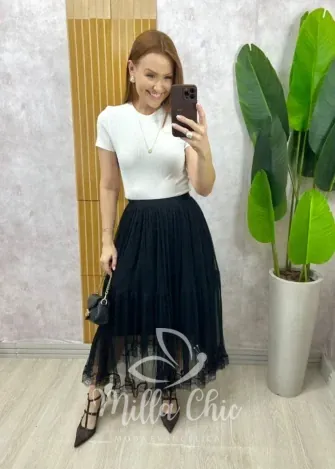 Milla Chic - Saia Angélica Em Tule - Creme (cópia)