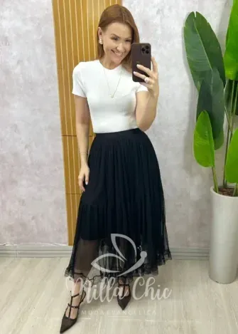 Milla Chic - Saia Angélica Em Tule - Creme (cópia)